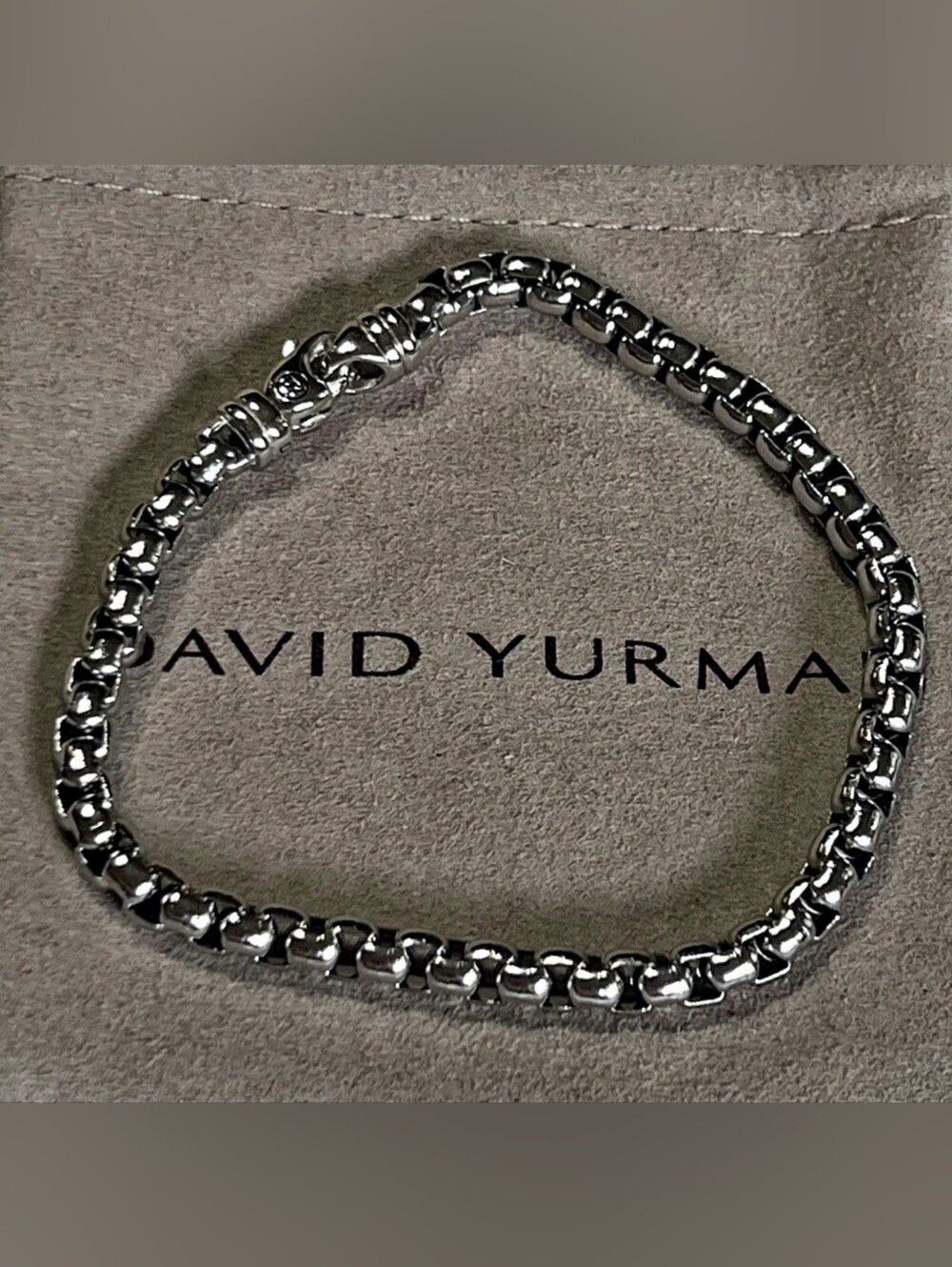 David Yurman Polished Silver Men’s Box Chain Bracelet